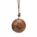 3"WOOD BALL ORNAMENT BR