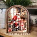 ARCHED SANTA W/GIFTS ART