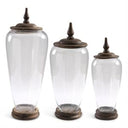 GLASS AND WOOD JAR