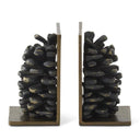 BLACK + GOLD PINECONE BOOKENDS