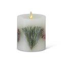 LUMINARA White Wax Berry & Pine Indoor Pillar Luminara Candle