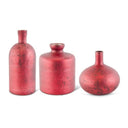 Red Matte Glass Bottle Vase