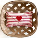 Valentine Love Letter Mini Pillow-Red Ticking Stripe