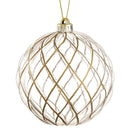PLASTIC BALL ORNAMENT CLEAR W/GOLD