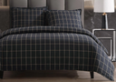 Windowpane Plaid Bedding Set Black Queen