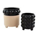 BLACK BEAD FLOWER POT