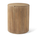 FLUTED WOOD SIDE TABLE