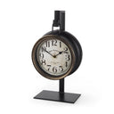 BROWN METAL HANGING CLOCK
