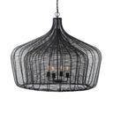 Camila Black Metal Mesh-Style Four Bulb Chandelier
