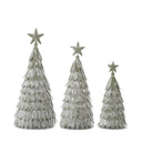 Green Metal Whitewashed Tree Small