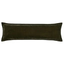 FAUX SILK VELVET LUMBAR PILLOW FERN GREEN