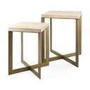 Wood and Gold Nesting Tables