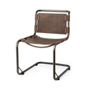 ANTIQUE BROWN IRON DINING CHAIR 31''