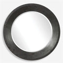 Charcoal Industrial Round Mirror