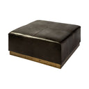 BLACK LEATHER OTTOMAN