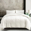 TEXTURED BEDDING SET VINTAGE WHITE