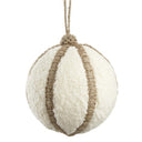 FLEECE BALL ORNAMENT WH/BE