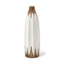 BROWN AND WHITE CERAMIC VASE