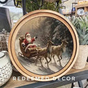 CIRCLE SANTA & REINDEER ART