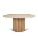 60" MARBLE TOP FLUTED DINING TABLE
