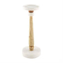 Small Skinny Marble & Wood Candlestick