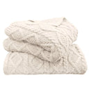 CABLE KNIT WOOL THROW BLANKET