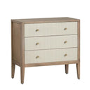 WHITE AND WOOD NIGHTSTAND