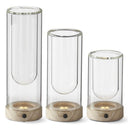 Clear Glass LED Cloche Test Tube Vase w/Timer LRG
